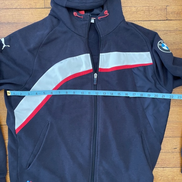PUMA X  BMW TEAM MOTORSPORT ORIGINAL HOODED BLUE SWEAT JACKET Sz M - Picture 4 of 9